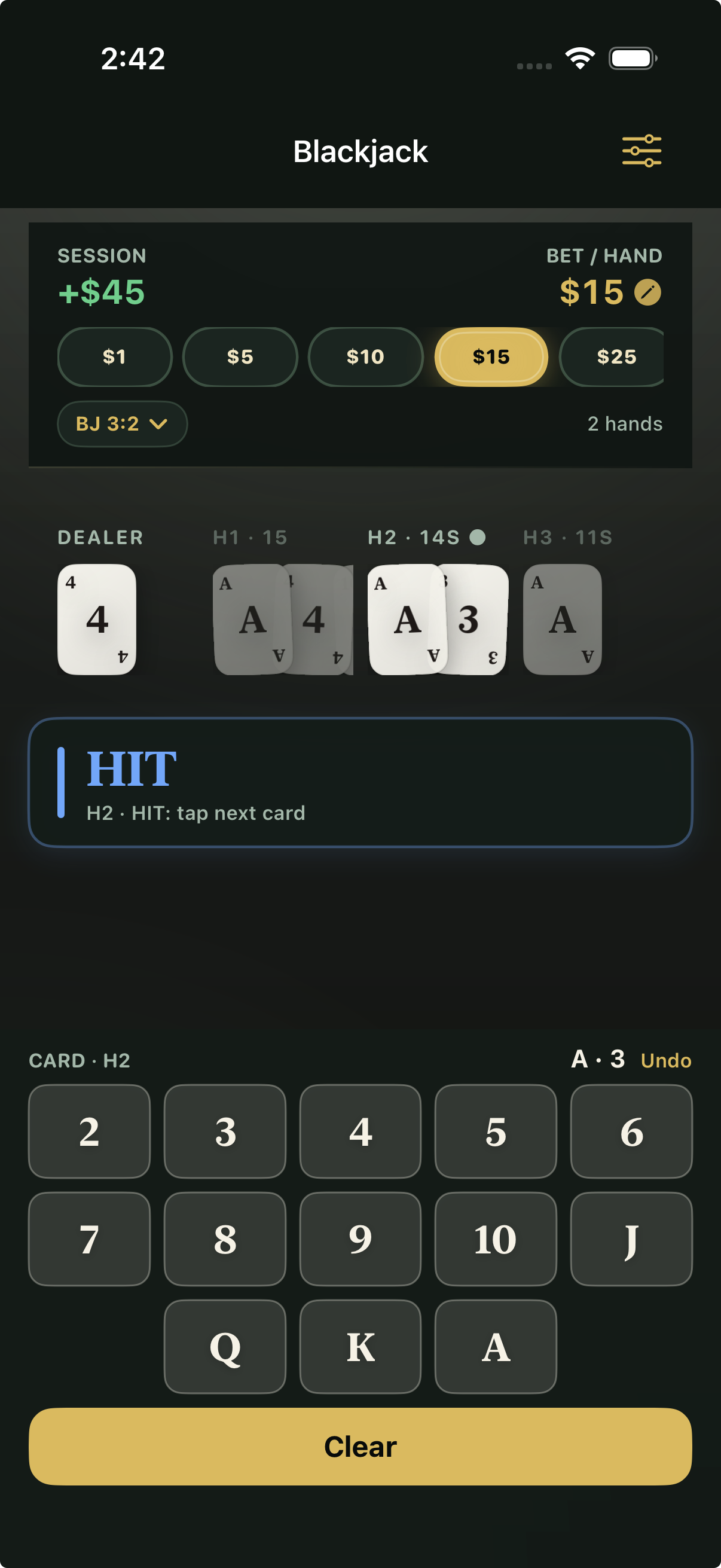 Blackjack basic strategy coach